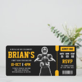 サッカーチケット誕生日の招待状 招待状 (スタンド正面)