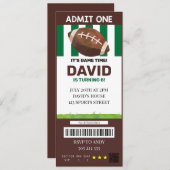 サッカーチケット誕生日ボーイスポーツクリエイティブ 招待状 (正面/裏面)