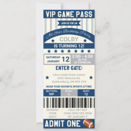 サッカーチケット誕生日招待状 招待状