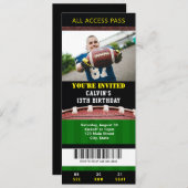 サッカーチケット誕生日招待状 招待状 (正面/裏面)