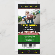 サッカーチケット誕生日招待状