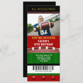 サッカーチケット誕生日招待状 招待状 (正面/裏面)