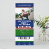 サッカーチケット誕生日招待状 招待状 (スタンド正面)