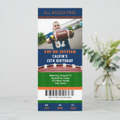 サッカーチケット誕生日招待状 招待状 (スタンド正面)