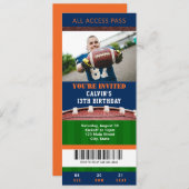 サッカーチケット誕生日招待状 招待状 (正面/裏面)