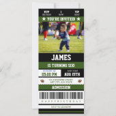 サッカーチケット6thバースデーパーティーフォト 招待状 (正面)