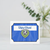 サッカーチケット バー バット ミッツヴァ お礼カード フラット 招待状 (スタンド正面)