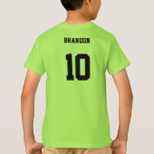 サッカーチャンピオンズ パーソナライズド プレーヤー チーム キッズ レモン Tシャツ (裏面)