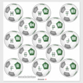 サッカーチームが13の緑のカスタムグレーのセットを着色 シール (シート)