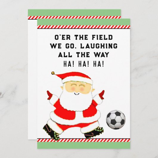 サッカーチームのクリスマス シーズンカード (正面/裏面)