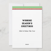 サッカーチームのクリスマス シーズンカード (裏面)