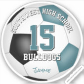 サッカーチームのスピリットキッズティール(緑がかった色)チームカラー シール (正面)