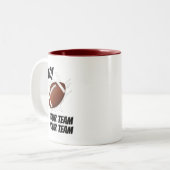 サッカーチームのタッチダウンスプラッシュをサポート ツートーンマグカップ (正面左)