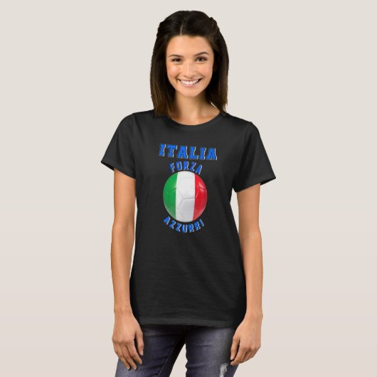 サッカーチームのファンのためのイタリイタリアンアのスローガン Tシャツ (正面フル)