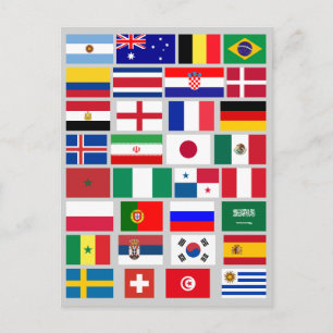 サッカーチームのフラグ2018 ポストカード