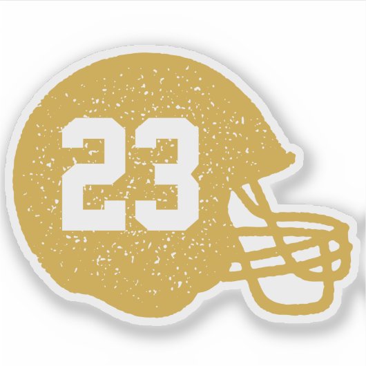 サッカーチームのヘパーソナライズされたルメット黄金色 シール (正面)