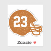 サッカーチームのヘルメットパーソナライズされたはオレンジを燃やした シール (シート)