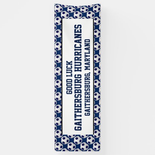 サッカーチームの旗、パーソナライズな3テキスト行 横断幕 (縦)