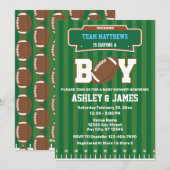 サッカーチームの男の子ベビーシャワー 招待状 (正面/裏面)