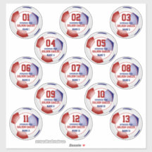 サッカーチームの赤い青の13カスタム色