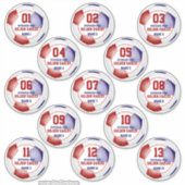 サッカーチームの赤い青の13カスタム色 シール (正面)