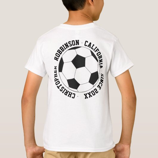 サッカーチームの選手の旅行パーソナライズされた休み Tシャツ (裏面)