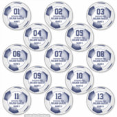 サッカーチームの青い13色のセット シール (正面)