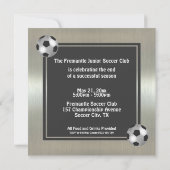 サッカーチームの黒と銀の招待状 招待状 (裏面)