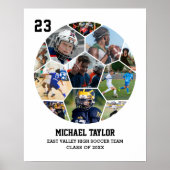 サッカーチームシニア卒業スポーツフォトコラージュ ポスター (正面)