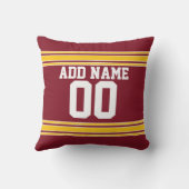 サッカーチームジャージー名前をカスタムする番号 クッション (裏面)