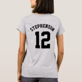 サッカーチームスタイリッシュママブラックパーソナライズされた型 Tシャツ (裏面)