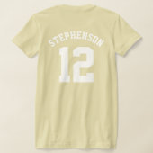 サッカーチームスタイリッシュママ白パーソナライズされた型 トライブレンドＴシャツ (レイダウン裏面)