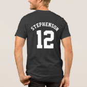 サッカーチームスタイリッシュママ白パーソナライズされた型 トライブレンドＴシャツ (裏面)