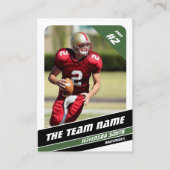 サッカーチームトレーディングカードスポーツギフトアイディアグリーン コーリングカード (正面)