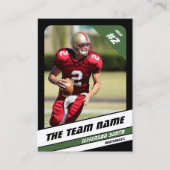 サッカーチームトレーディングカードスポーツギフトアイディアグリーン コーリングカード (正面)