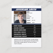 サッカーチームトレーディングカードスポーツギフトアイディアブルー コーリングカード (裏面)