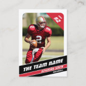 サッカーチームトレーディングカードスポーツギフトアイディア赤 コーリングカード (正面)