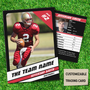 サッカーチームトレーディングカードスポーツギフトブラックレッド コーリングカード