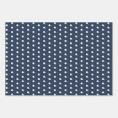 サッカーチームネイビーブルーパーソナライズされたイニシャル ラッピングペーパーシート (正面3)