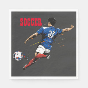 サッカーチームプレーヤーペーパーナプキン スタンダードランチョンナプキン