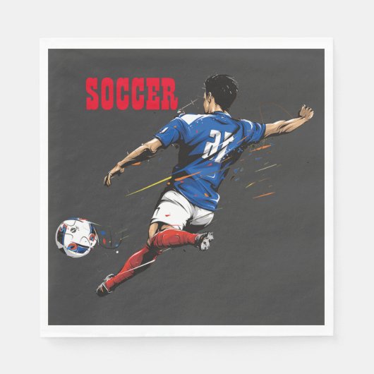 サッカーチームプレーヤーペーパーナプキン スタンダードランチョンナプキン (正面)