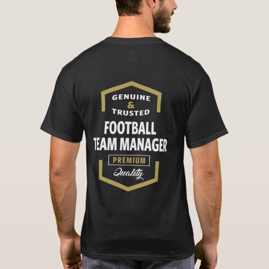 サッカーチームマネージャーのロゴギフトアイディア Tシャツ (裏面)