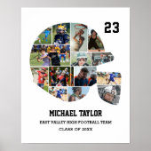 サッカーチーム上級卒業ギフト写真コラージュ ポスター (正面)