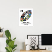 サッカーチーム上級卒業式ボールフォトコラージュ ポスター (ホームオフィス)