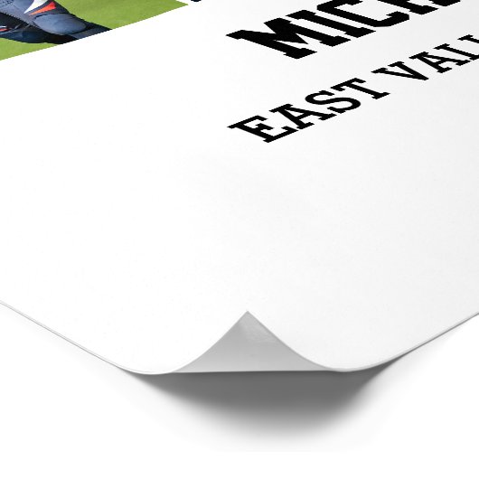 サッカーチーム上級卒業式ボールフォトコラージュ ポスター (角)