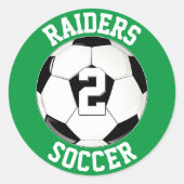 サッカーチーム名と選手パーソナライズされた番号 ラウンドシール (正面)