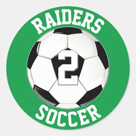 サッカーチーム名と選手パーソナライズされた番号 ラウンドシール (正面)