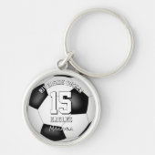 サッカーチーム名の女の子パーソナライズされた キーホルダー (正面)