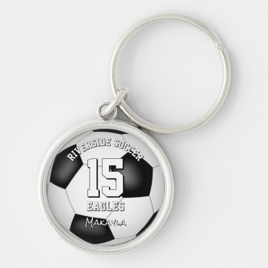 サッカーチーム名の女の子パーソナライズされた キーホルダー (正面)