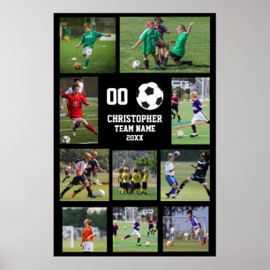 サッカーチーム名フォトコラージュ ポスター
